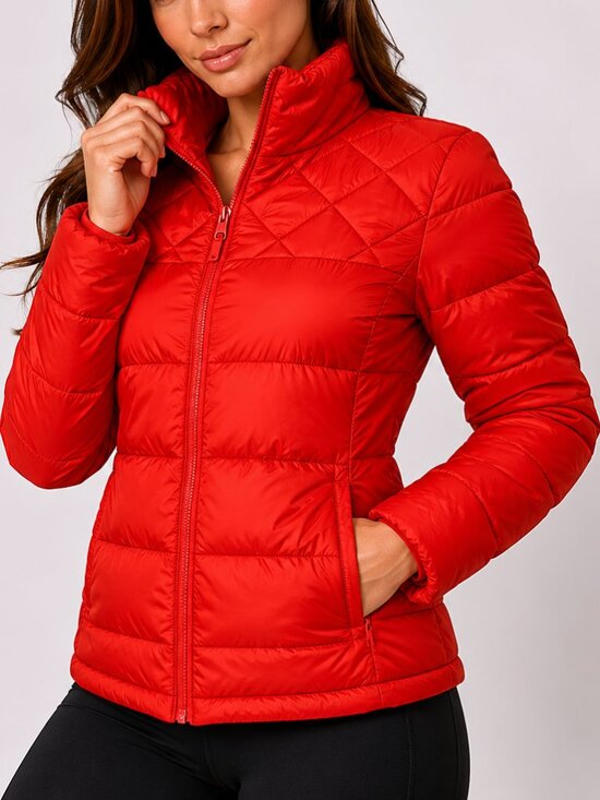 Old Navy Jackets & Blazers - Old Navy Womens Small Orange Puffer Jacket Quilted Full Zip Coat